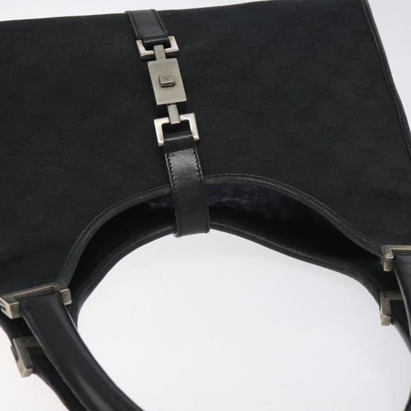 GUCCI GG Canvas Jackie Shoulder Bag Black Silver 002 1067 Auth yk18465 - Picture 6 of 16